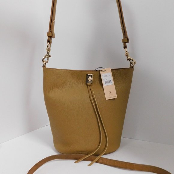 New‎ Rebecca Minkoff Kate Darren Tan leather Bucket Shoulder Bag